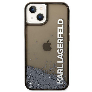 Оригинален твърд гръб KARL LAGERFELD Liquid Glitter Elong KLHCP14SLCKVK - iPhone 14 черен - Img 3