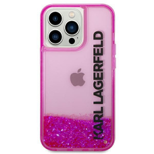 Оригинален твърд гръб KARL LAGERFELD Liquid Glitter Elong KLHCP14LLCKVF - iPhone 14 Pro розов - Img 3