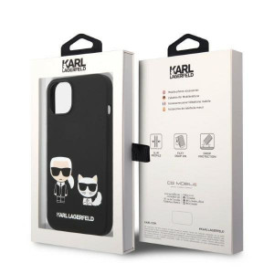 Оригинален твърд гръб KARL LAGERFELD Liquid Silicone Karl & Choupette KLHMP14MSSKCK MagSafe - iPhone 14 Plus черен - Img 8