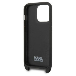 Оригинален твърд гръб KARL LAGERFELD Monogram Ikonik Patch KLHCP14LSTKMK - iPhone 14 Pro черен - Img 6