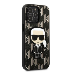 Оригинален твърд гръб KARL LAGERFELD Monogram Ikonik Patch KLHCP13LPMNIKBK - iPhone 13 Pro черен - Img 4