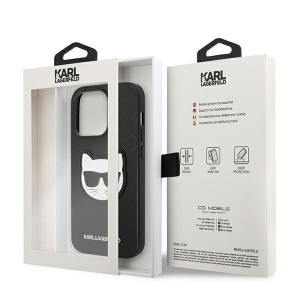 Оригинален твърд гръб KARL LAGERFELD Saffiano Choupette Head Patch KLHCP14XSAPCHK - iPhone 14 Pro Max черен - Img 8