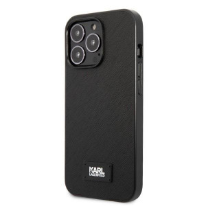 Оригинален твърд гръб KARL LAGERFELD Saffiano Plaque KLHCP13XSFMP2K - iPhone 13 Pro Max черен - Img 2