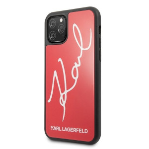 Оригинален твърд гръб KARL LAGERFELD Signature Glitter KLHCN65DLKSRE - iPhone 11 Pro Max червен - Img 3