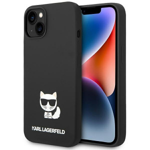 Оригинален твърд гръб KARL LAGERFELD Silicone Choupette Body KLHCP14MSLCTBK - iPhone 14 Plus черен - Img 1