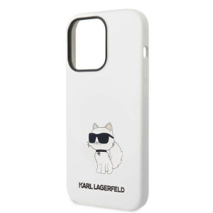 Оригинален твърд гръб KARL LAGERFELD Silicone Choupette MagSafe KLHMP14LSNCHBCH - iPhone 14 Pro бял - Img 6