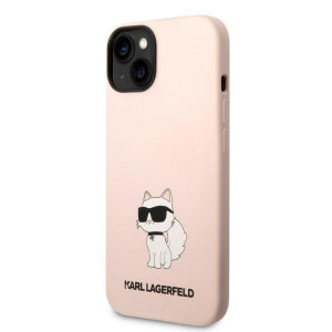 Оригинален твърд гръб KARL LAGERFELD Silicone Choupette KLHCP14MSNCHBCP - iPhone 14 Plus розов - Img 2