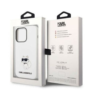 Оригинален твърд гръб KARL LAGERFELD Silicone Choupette KLHCP14LSNCHBCH - iPhone 14 Pro бял - Img 8