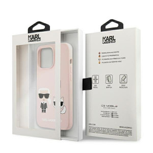 Оригинален твърд гръб KARL LAGERFELD Silicone Ikonik Karl & Choupette KLHMP13XSSKCI MagSafe - iPhone 13 Pro Max светлорозов - Img 8