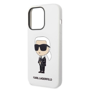 Оригинален твърд гръб KARL LAGERFELD Silicone Ikonik KLHCP14LSNIKBCH - iPhone 14 Pro бял - Img 6
