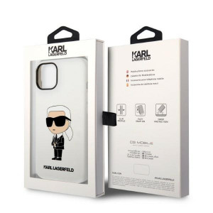 Оригинален твърд гръб KARL LAGERFELD Silicone Ikonik KLHCP14MSNIKBCH - iPhone 14 Plus бял - Img 8