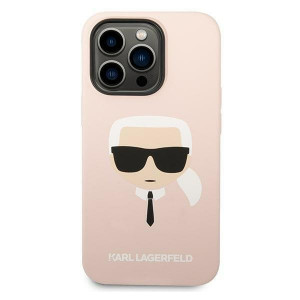 Оригинален твърд гръб KARL LAGERFELD Silicone Karl's Head MagSafe KLHMP14XSLKHLP - iPhone 14 Pro Max светлорозов - Img 3