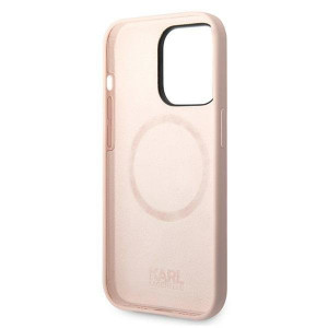 Оригинален твърд гръб KARL LAGERFELD Silicone Karl's Head MagSafe KLHMP14XSLKHLP - iPhone 14 Pro Max светлорозов - Img 7