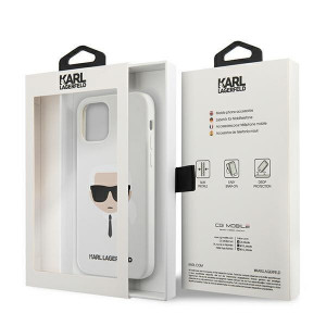 Оригинален твърд гръб KARL LAGERFELD Silicone Karl's Head KLHCP12SSLKHWH - iPhone 12 mini бял - Img 8