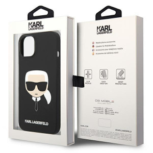 Оригинален твърд гръб KARL LAGERFELD Silicone Karl's Head KLHCP14MSLKHBK - iPhone 14 Plus черен - Img 8