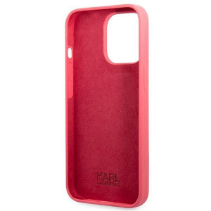 Оригинален твърд гръб KARL LAGERFELD Silicone Plaque KLHCP13LSLMP1PI - iPhone 13 Pro циклама - Img 7