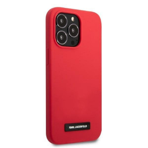 Оригинален твърд гръб KARL LAGERFELD Silicone Plaque KLHCP13LSLMP1R - iPhone 13 Pro червен - Img 4