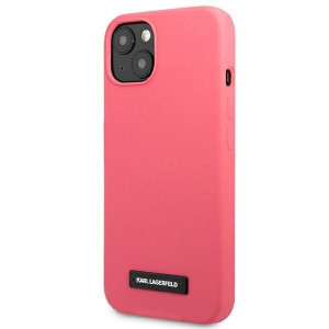 Оригинален твърд гръб KARL LAGERFELD Silicone Plaque KLHCP13SSLMP1PI - iPhone 13 mini циклама - Img 2