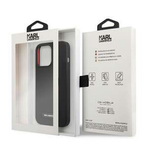 Оригинален твърд гръб KARL LAGERFELD Silicone Plaque KLHCP13XSLMP1K - iPhone 13 Pro Max черен - Img 8