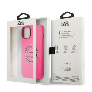Оригинален твърд гръб KARL LAGERFELD Silicone RSG KLHCP14MSRSGRCF - iPhone 14 Plus розов - Img 8