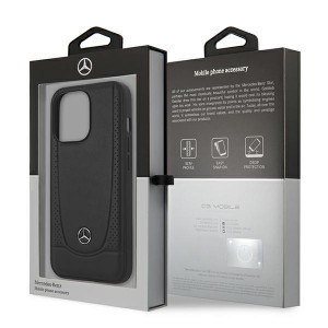 Оригинален твърд гръб MERCEDES Leather Urban MEHCP15LARMBK - iPhone 15 Pro черен - Img 8