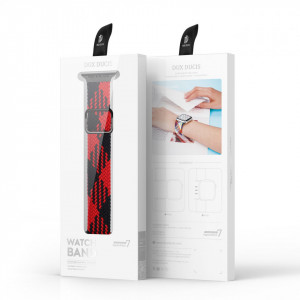 Плетена каишка DUX DUCIS Mixture - Apple Watch 41mm Series 9 / 41mm Series 8 / 41mm Series 7 / 40mm Series 6 / 40mm SE / 40mm Series 5 / 40mm Series 4 / 38mm Series 3 / 38mm Series 2 черен / червен - Img 5