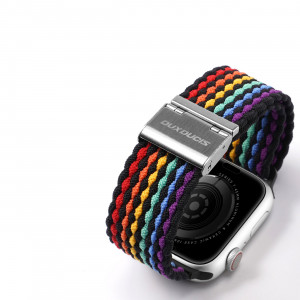 Плетена каишка DUX DUCIS Mixture II - Apple Watch 41mm Series 9 / 41mm Series 8 / 41mm Series 7 / 40mm Series 6 / 40mm SE / 40mm Series 5 / 40mm Series 4 / 38mm Series 3 / 38mm Series 2 / 38mm (1st gen) тъмни райета - Img 8