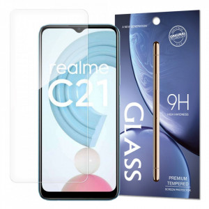 Плосък закален стъклен протектор 9H WOZINSKY - Realme C21 - Img 1