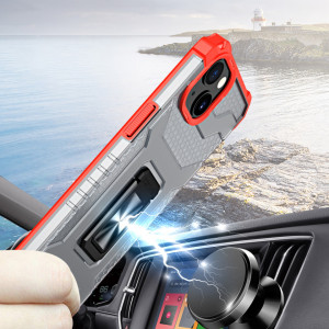 Подсилен гръб със стойка Crystal Ring - iPhone 13 червен - Img 3
