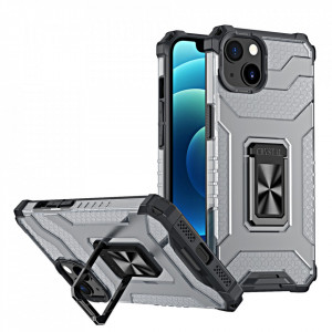 Подсилен гръб със стойка Crystal Ring - iPhone 13 черен - Img 1
