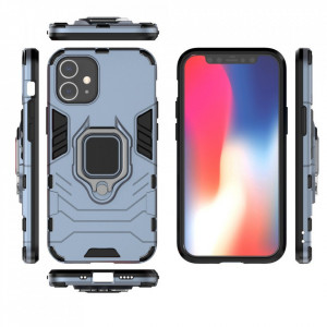 Подсилен гръб с магнитна стойка Ring Armor - iPhone 12 mini син - Img 4