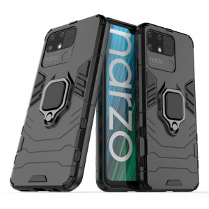 Подсилен гръб с магнитна стойка Ring Armor - Realme narzo 50A черен - Img 1