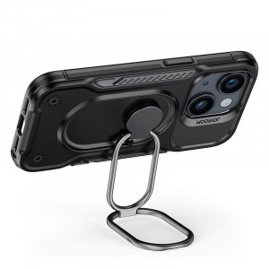Подсилен гръб JOYROOM Dual Hinge с ринг стойка - iPhone 14 Plus черен - Img 3