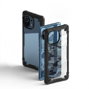 Подсилен гръб RINGKE Fusion X със силиконов бъмпер - Xiaomi Mi 11 черен камуфлаж - Img 3