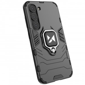 Подсилен гръб WOZINSKY Ring Armor със стойка - Samsung Galaxy S23+ черен - Img 6