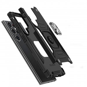 Подсилен гръб WOZINSKY Ring Armor със стойка - Samsung Galaxy S23 Ultra черен - Img 19