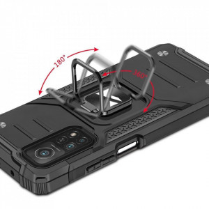 Подсилен гръб WOZINSKY Ring Armor със стойка - Xiaomi Poco M4 Pro 5G / Redmi Note 11S 5G / 11T 5G черен - Img 5