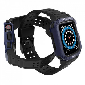 Подсилен калъф за корпус с каишка Protect - Apple Watch 41mm Series 9 / 41mm Series 8 / 41mm Series 7 / 40mm Series 6 / 40mm SE / 40mm Series 5 / 40mm Series 4 / 38mm Series 3 / 38mm Series 2 черен - Img 3