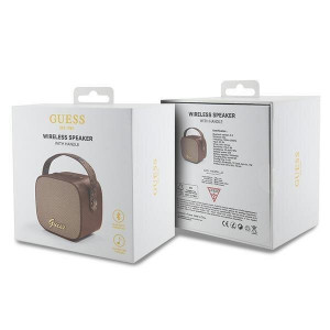 Преносима Bluetooth 5.3 колонка GUESS 4G Leather Script Logo GUWSB2P4SMW 5W с каишка кафява - Img 4
