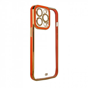 Прозрачен гръб с гел рамка Fashion - iPhone 13 Pro Max червен - Img 1