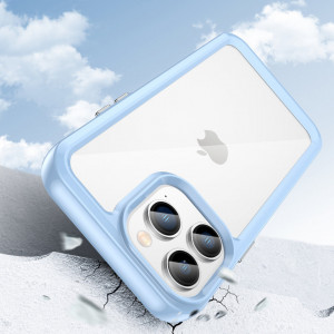 Прозрачен гръб с гел рамка Outer Space - iPhone 14 Pro Max син - Img 3