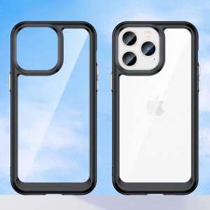 Прозрачен гръб с гел рамка Outer Space - iPhone 14 Pro Max черен - Img 8