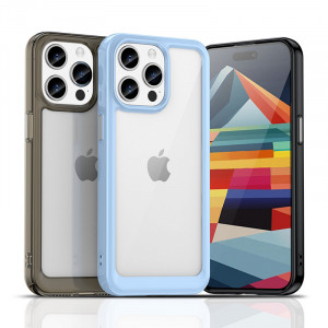 Прозрачен гръб с гел рамка Outer Space - iPhone 15 червен - Img 2