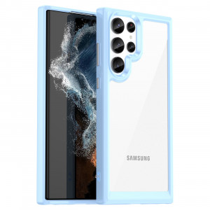 Прозрачен гръб с гел рамка Outer Space - Samsung Galaxy S23 Ultra син - Img 1