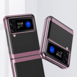 Прозрачен калъф с цветна рамка Plating - Samsung Galaxy Z Flip4 черен - Img 3