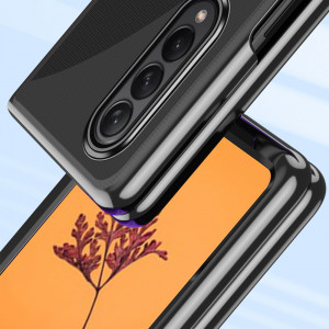 Прозрачен калъф с цветна рамка Plating - Samsung Galaxy Z Fold4 розов - Img 5