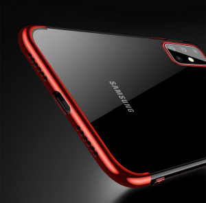 Прозрачен силиконов гръб с цветен кант Clear Color - Samsung Galaxy A72 син - Img 7