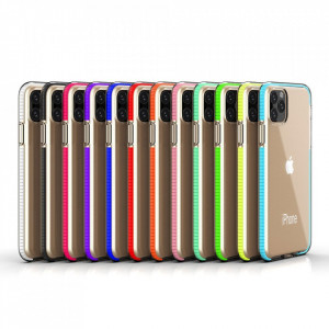 Прозрачен силиконов гръб с цветен кант Spring - iPhone 11 Pro розов - Img 6