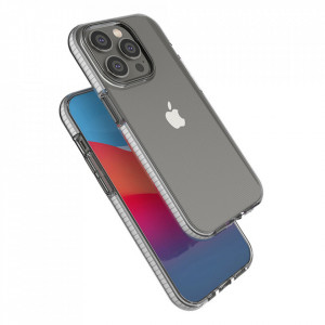 Прозрачен силиконов гръб с цветен кант Spring - iPhone 14 Pro светлорозов - Img 4