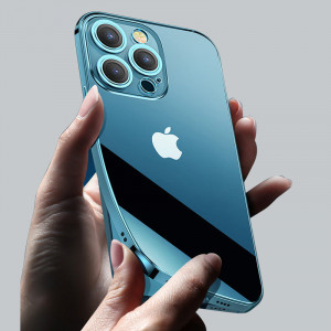 Прозрачен силиконов гръб JOYROOM Chery Mirror с цветна рамка - iPhone 13 Pro (JR-BP908) сребрист - Img 8